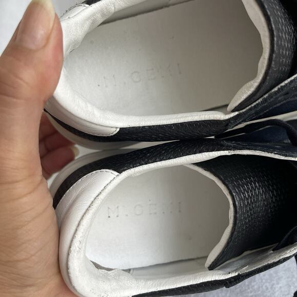 M.Gemi made in Italy black perforated sneaker leather upper & lining IT38/US7.5 - Picture 3 of 12
